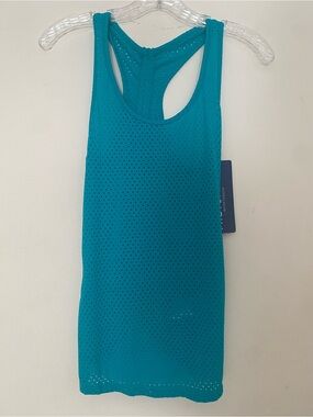 Protokolo Sportswear Teal Perforated Racerback Tank